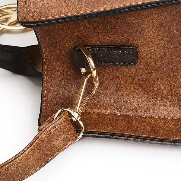 3 Pce Faux PU Leather Tote Crossbody Shoulder Clutch Bag Pouch Brown