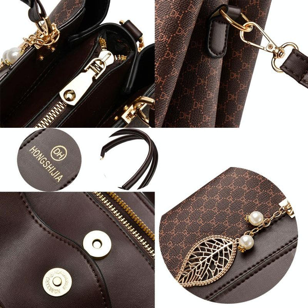 Faux PU Leather Crossbody Shoulder Bag Handbag Black