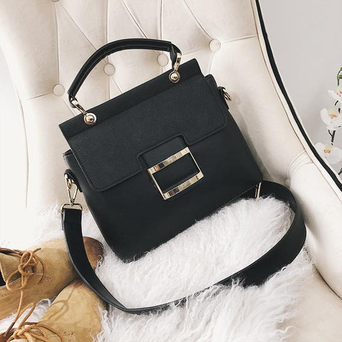 Faux Leather Suede Crossbody Tote Bag Adjustable Strap Multi Pocket Black