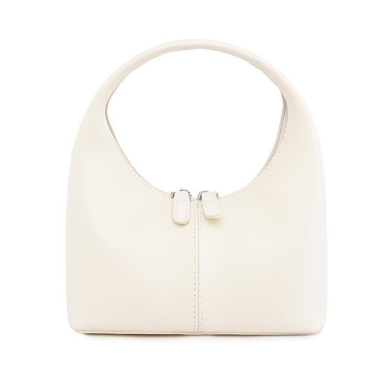 Faux PU Leather Womens Bag Handbag Sleek One Piece Design Off White