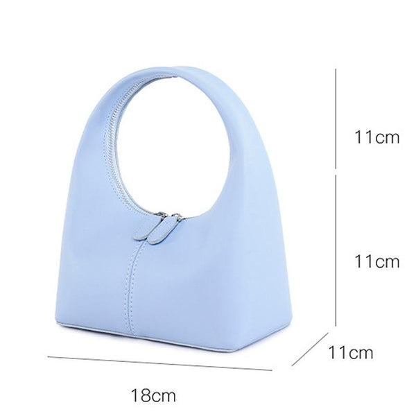 Faux PU Leather Womens Bag Handbag Sleek One Piece Design Off White