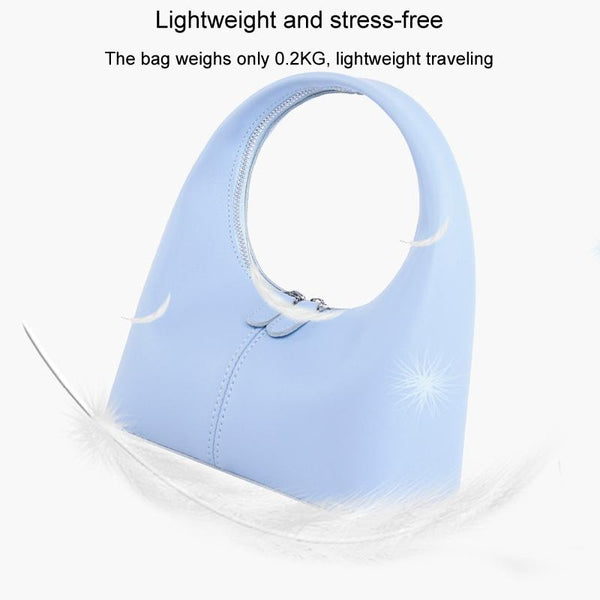 Faux PU Leather Womens Bag Handbag Sleek One Piece Design Off White