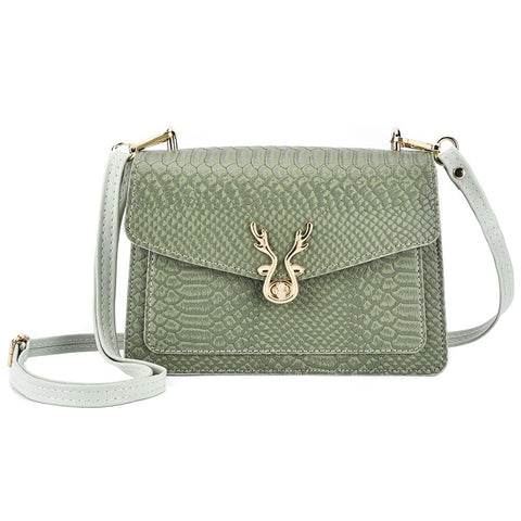 Faux PU Crocodile Leather Crossbody Shoulder Phone Bag Green