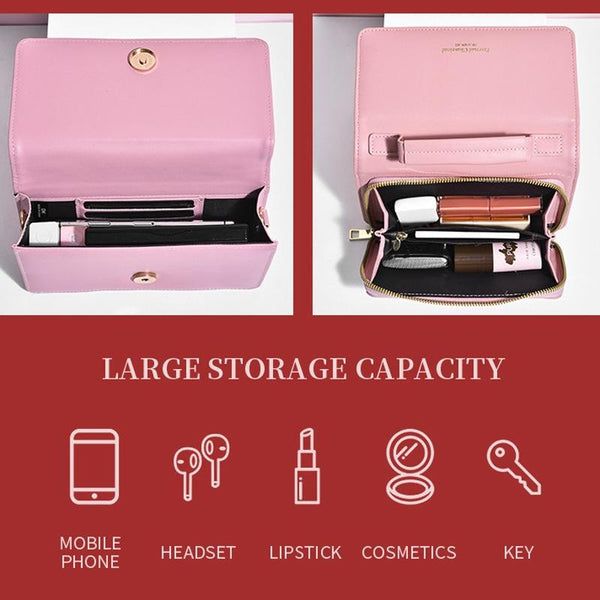 Faux PU Leather Versatile Small Shoulder Mobile Phone Bag Yellow