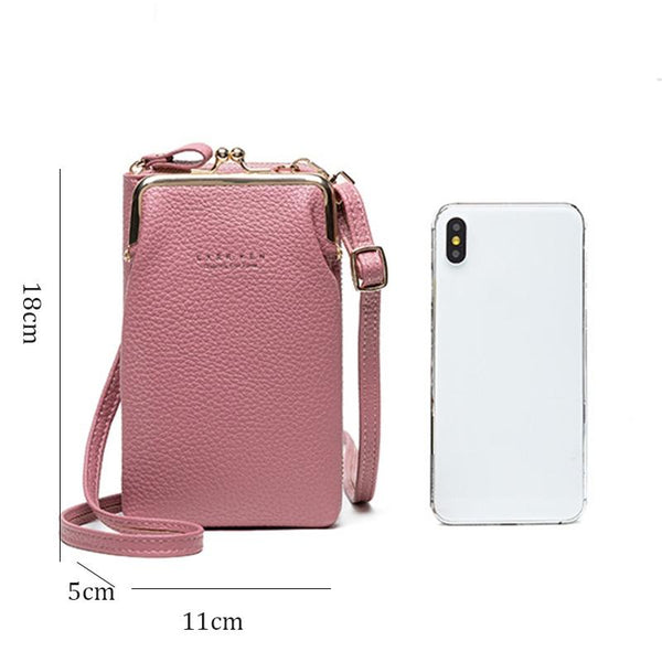 Faux PU Leather Crossbody Shoulder Bag Handbag Multi Pocket Red