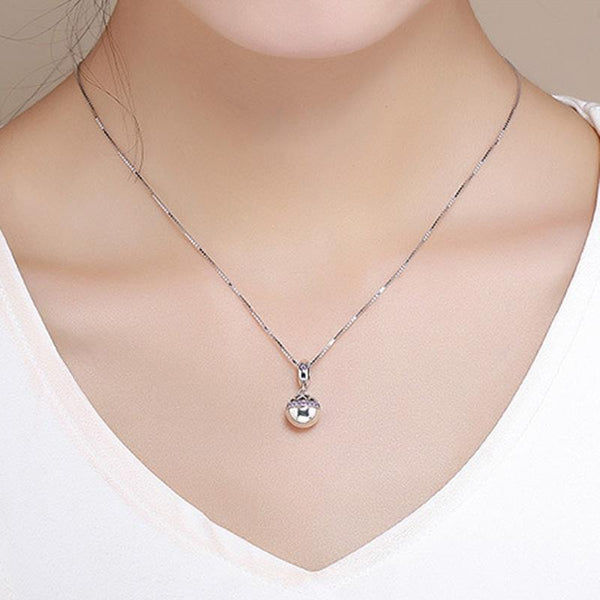 Locket Style Sterling Silver Bead Charm Bracelet Necklace Pendant Red