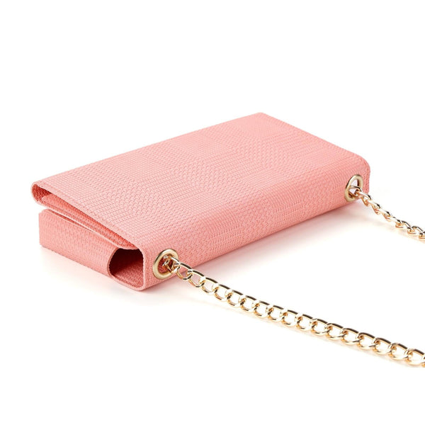 Leather Crossbody Bag Handbag RFID Purse Card Slot Chain Strap Pink