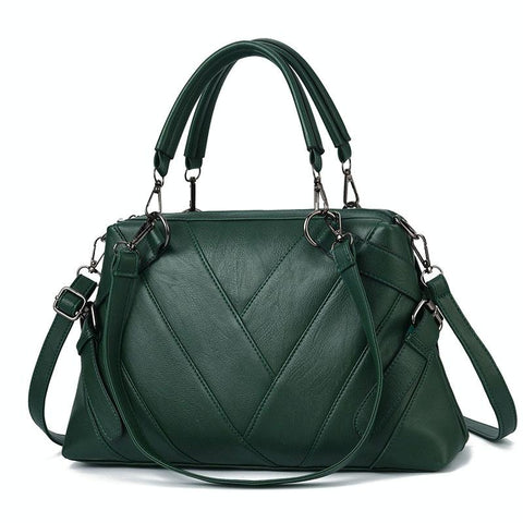 Geometric Soft PU Leather Shoulder Crossbody Bag Handbag Green