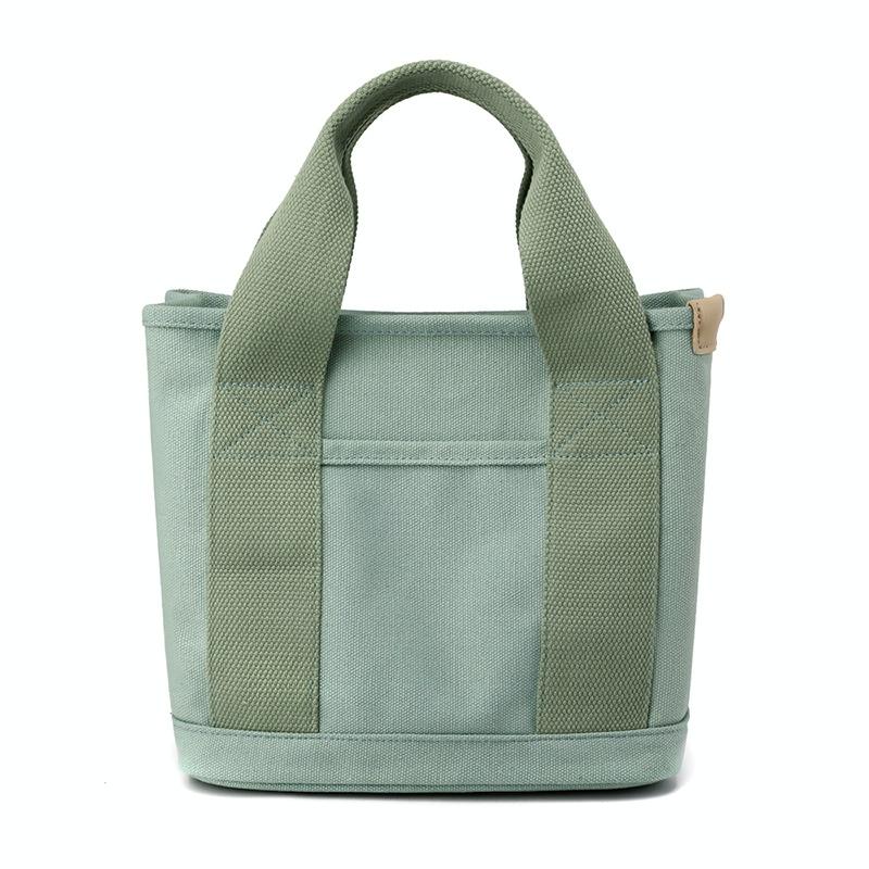 Durable Canvas Multi Compartment Top Handle Tote Bag Handbag Green
