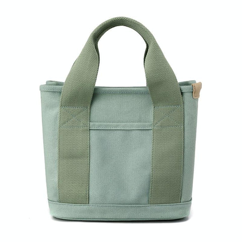 Durable Canvas Multi Compartment Top Handle Tote Bag Handbag Green