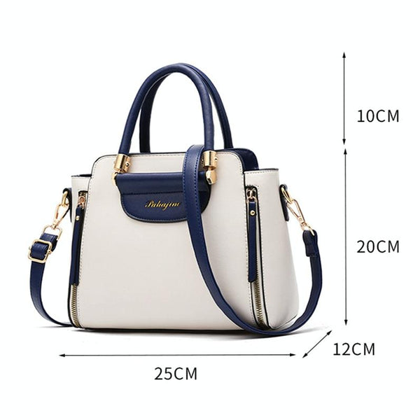 Faux PU Leather Crossbody Shoulder Bag Handbag Gold Hardware Black