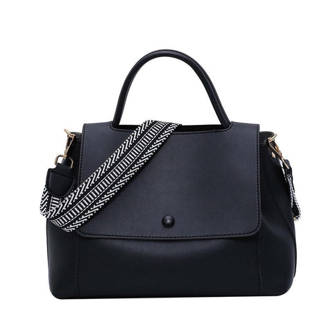 Faux PU Leather Crossbody Shoulder Bag Handbag Multi Pocket Black