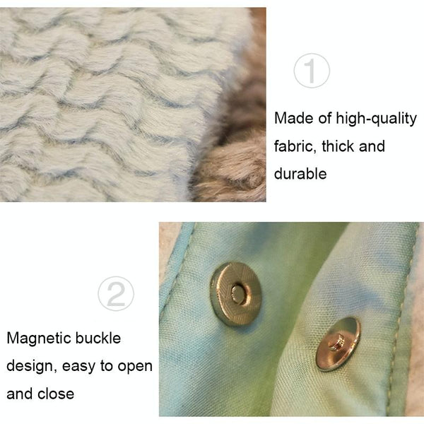 Plush Faux Mink Fleece Small Handbag 17.5 x 13.7cm Sky Blue