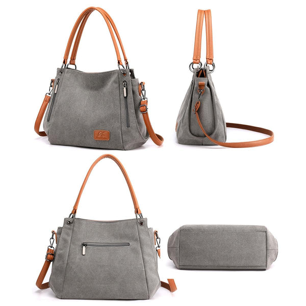 Canvas Crossbody Shoulder Tote Bag Handbag Black