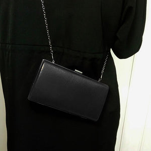 Square Evening Party Clutch Shoulder Bag Handbag Wedding Party Events Black