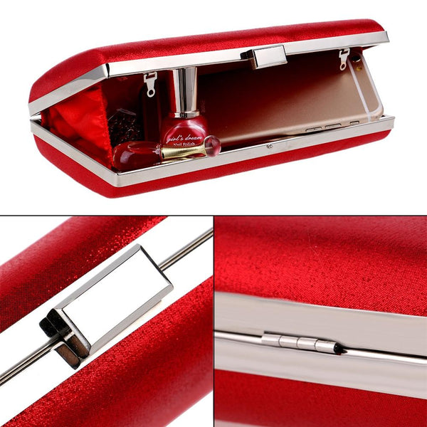 Square Evening Party Clutch Shoulder Bag Handbag Wedding Party Events Black