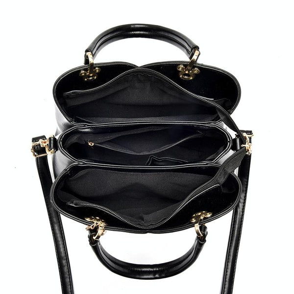 Faux PU Leather Tulip Top Checked Bucket Shoulder Bag Handbag Green