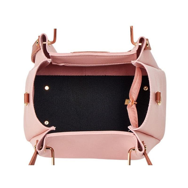 4 Piece PU Leather Tote Shoulder Clutch Bag Handbag Wallet Purse Set Green