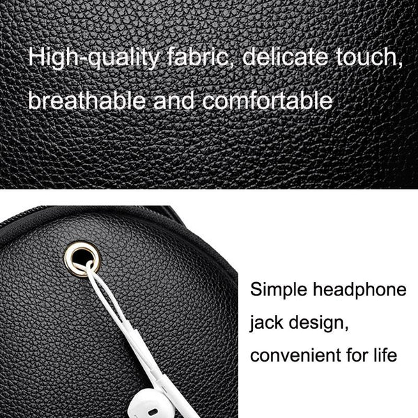 Faux PU Leather Shoulder Bag Handbag Multi Pocket Detachable Strap Black