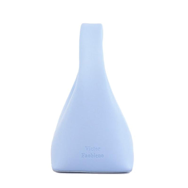 Faux PU Leather Womens Bag Handbag Sleek One Piece Design Light Blue