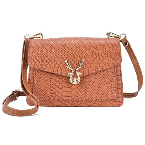 Faux PU Crocodile Leather Crossbody Shoulder Phone Bag Orange