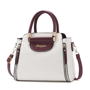 Faux PU Leather Crossbosy Shoulder Bag Handbag White Burgundy
