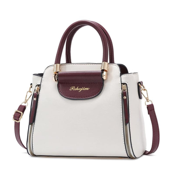 Faux PU Leather Crossbosy Shoulder Bag Handbag White Burgundy