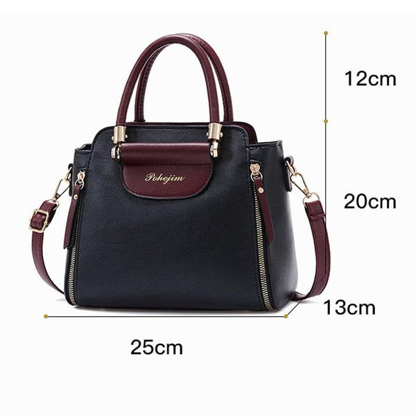 Faux PU Leather Crossbosy Shoulder Bag Handbag White Burgundy
