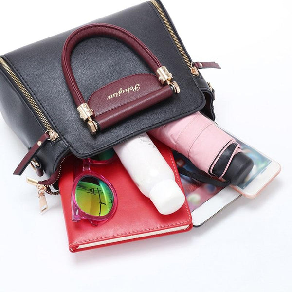 Faux PU Leather Crossbosy Shoulder Bag Handbag White Burgundy