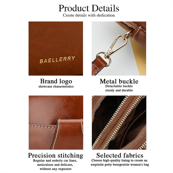 Faux PU Leather Oil Wax Look Crossbody Phone Bag Handbag Double Zip Red