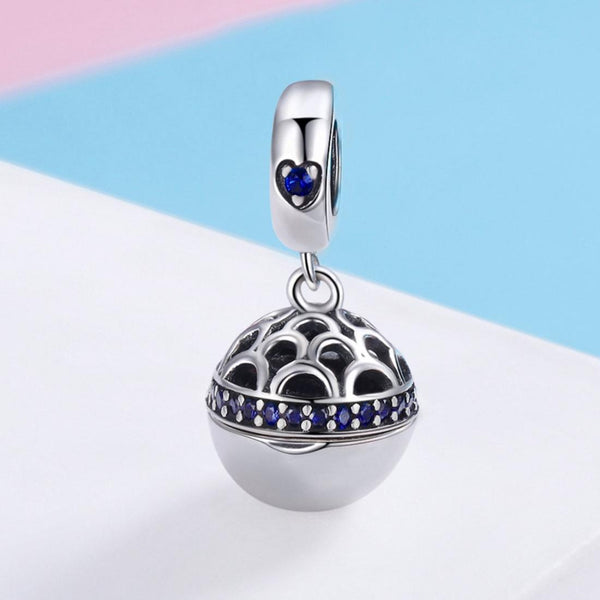 Blue Surprise Love Sterling Silver Bead Charm Bracelet Necklace
