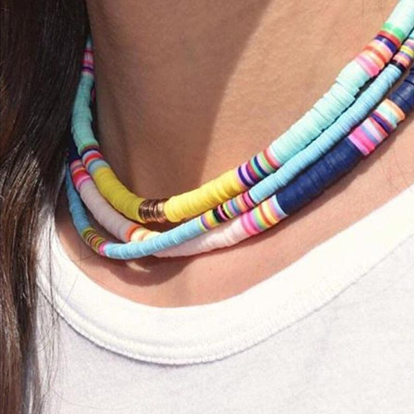Soft Clay Pottery Bead Set For DIY Bracelets Necklaces 6 Designs Purple