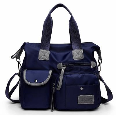 Nylon Waterproof Oxford Cloth Shoulder Bag Handbag Multi Pocket Blue