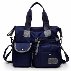 Nylon Waterproof Oxford Cloth Shoulder Bag Handbag Multi Pocket Blue