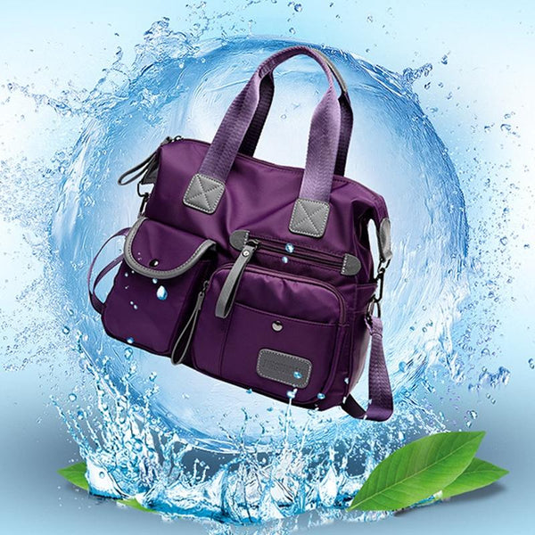 Nylon Waterproof Oxford Cloth Shoulder Bag Handbag Multi Pocket Blue