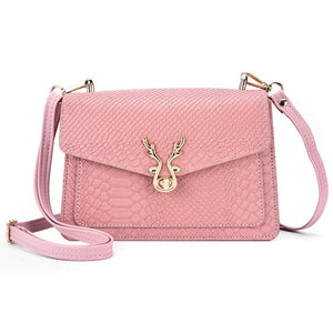 Faux PU Crocodile Leather Crossbody Shoulder Phone Bag Pink