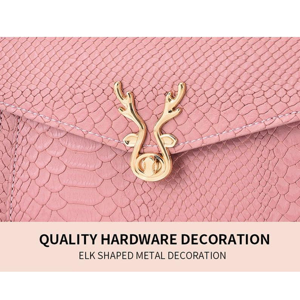 Faux PU Crocodile Leather Crossbody Shoulder Phone Bag Pink