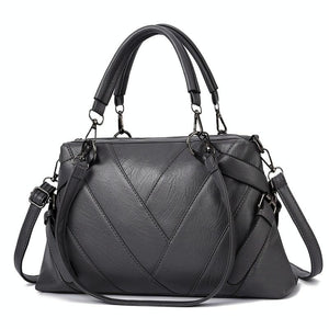 Geometric Soft PU Leather Shoulder Crossbody Bag Handbag Dark Grey