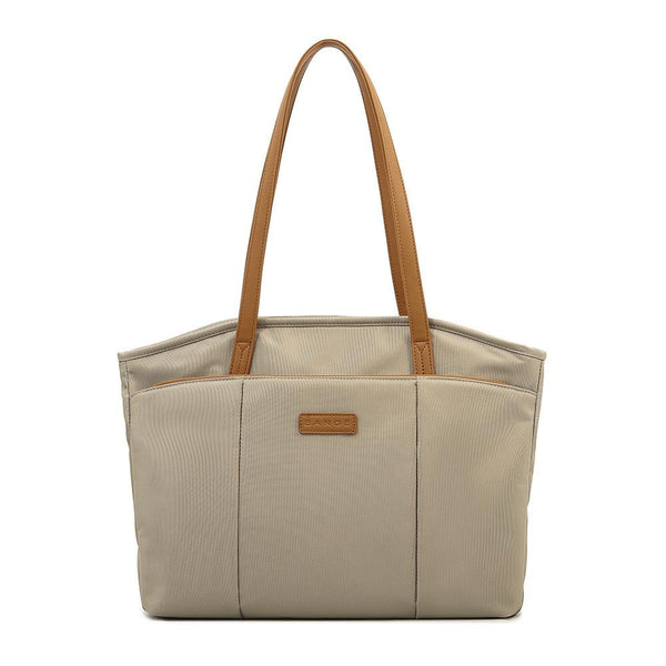 Nylon 450D Laptop Tote Shoulder Bag Multi Pocket Travel Work Khaki