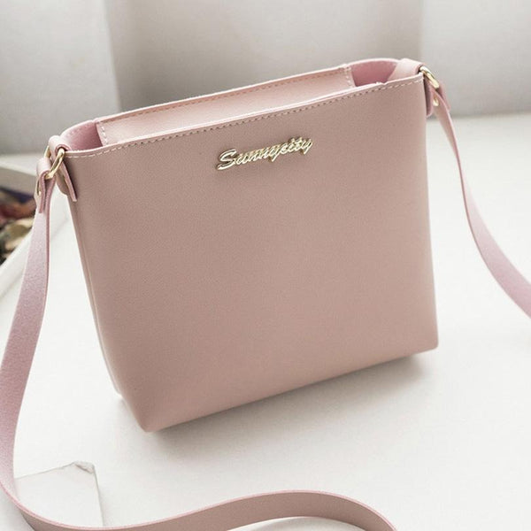 Faux PU Leather Crossbody Messenger Shoulder Bag Zip Pink