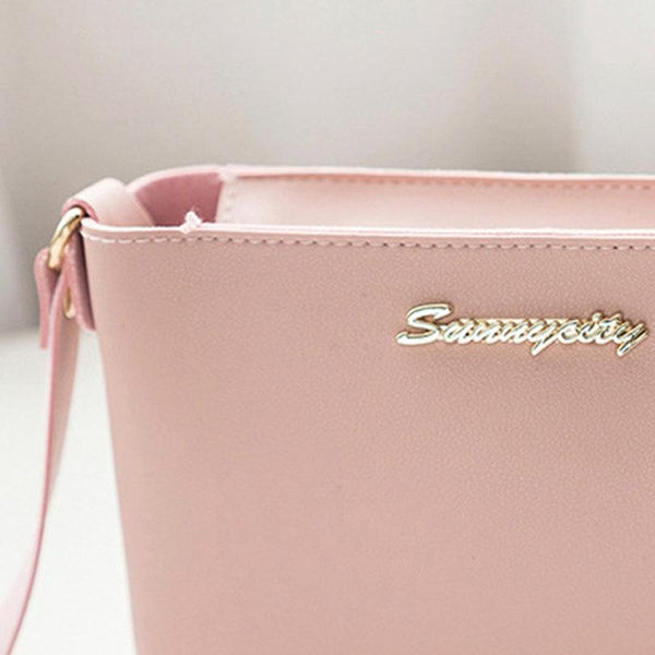 Faux PU Leather Crossbody Messenger Shoulder Bag Zip Pink