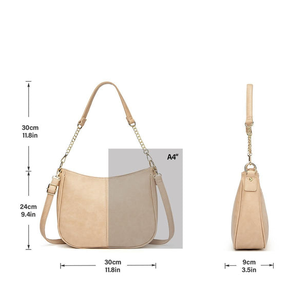 Faux PU Leather Crossbody Shoulder Bag Detachable Strap Pink