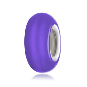 Purple Enamel Platinum Plated Sterling Silver Spacer Bead Bracelet Necklace