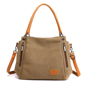 Canvas Crossbody Shoulder Tote Bag Handbag Brown