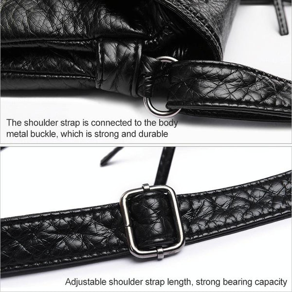 Washed Look Faux PU Leather Messenger Style Bag Handbag Multi Pocket Red