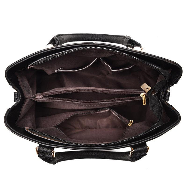 Embroidered Gold Trim Accent PU Leather Crossbody Bag Handbag Purple