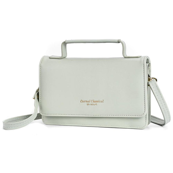 Faux PU Leather Versatile Small Shoulder Mobile Phone Bag Light Green