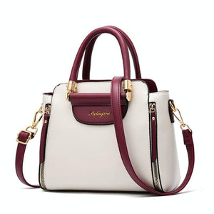 Faux PU Leather Crossbody Shoulder Bag Handbag Gold Hardware White Red Wine