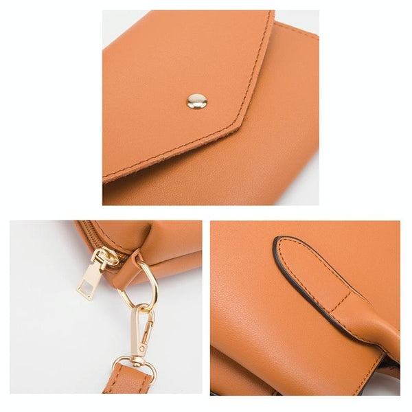 3 Pce Faux PU Leather Tote Shoulder Crossbody Clutch Bag Handbag Set Pink