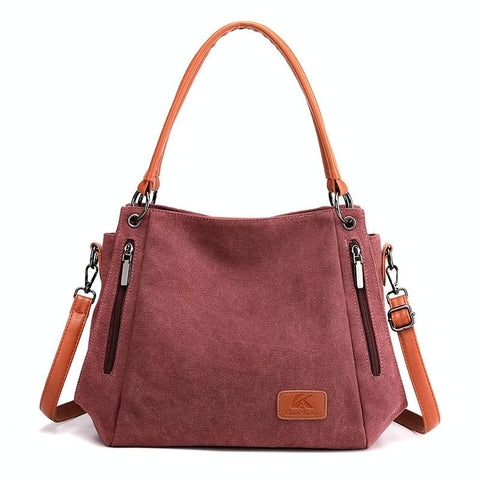 Canvas Crossbody Shoulder Tote Bag Handbag Purple